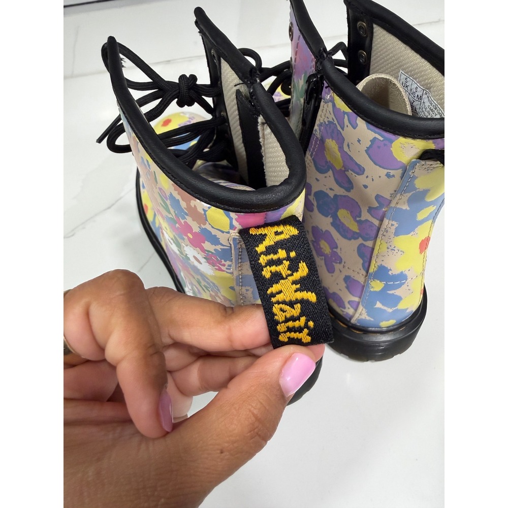 Dr. Martens 1460 Y Floral Combat Boots Kids Size 6M 7L EU 38 Multi Color Zip - Picture 6 of 9